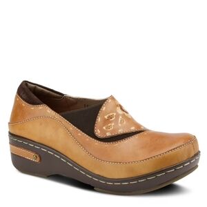 Spring Step L'artiste Burbank Leather Clogs for Women Hand-Painted, Size Euro 42